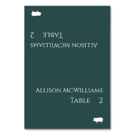 Tarjetas boda-Icono de cerdo-Verde de esmeralda-