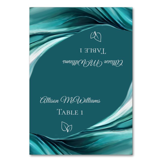 Tarjetas boda-Icono vegetariano-Verde Esmeralda- (Anverso)