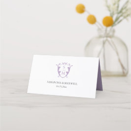 Tarjetas boda Monograma Escudo Lilac