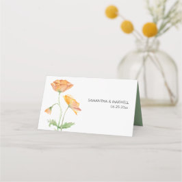 Tarjetas boda Naranja Floral acuarela