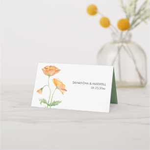 Tarjetas boda Naranja Floral acuarela