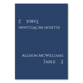 Tarjetas boda Place: azul oscuro y blanco