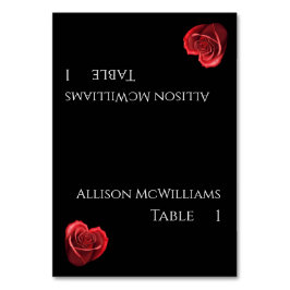 Tarjetas boda Place—Cardíaca con forma de rosa roj