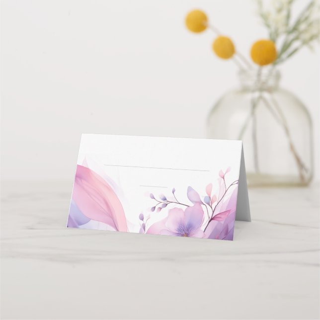 Tarjetas boda Place - Flores de cerezo acuarela (Reverso)