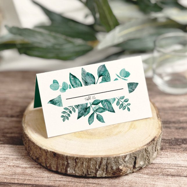 Tarjetas boda Place Greenery Verde azulado (Subido por el creador)