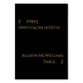 Tarjetas boda Place—Negro y Oro-