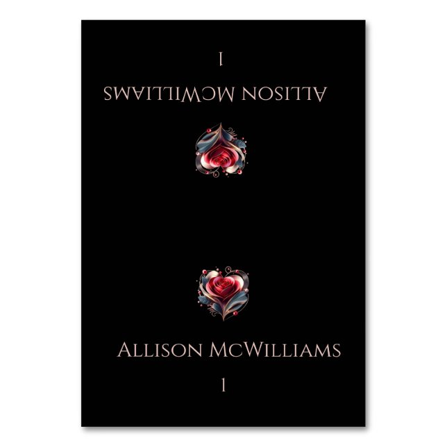 Tarjetas boda Place: Rosa moderno con forma de cor (Anverso)