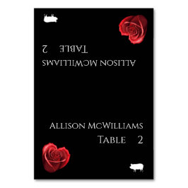 Tarjetas boda-Ros rojos con forma de icono de cerd