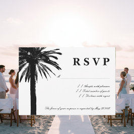 Tarjetas boda RSVP de árbol de palma | Tema de la 