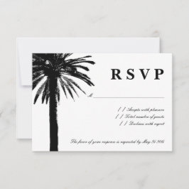 Tarjetas boda RSVP de árbol de palma | Tema de la