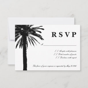 Tarjetas boda RSVP de árbol de palma   Tema de la 
