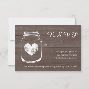 Tarjetas boda RSVP de caramelo de moda de campo de