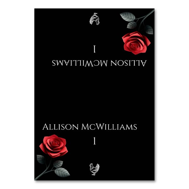 Tarjetas boda-Single Red Rose-Poultry (Anverso)