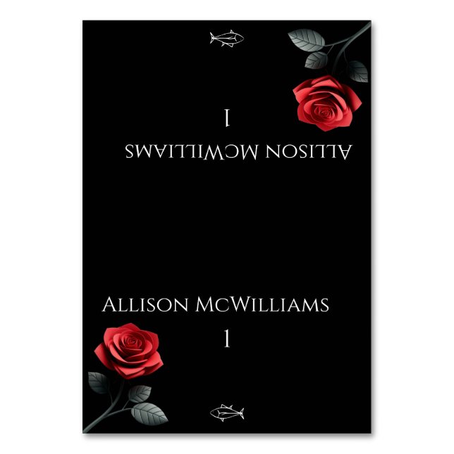 Tarjetas boda-Un solo pez rosa rojo (Anverso)