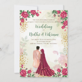 Tarjetas bodas hindúes e invitaciones nupciales in