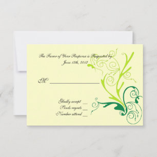 Tarjetas bodas RSVP. Patrón floral giratorio