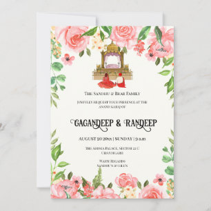 Tarjetas bodas sikh invitación a la boda panyabí