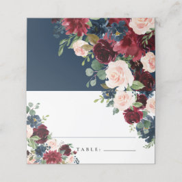 Tarjetas Boho Floral Burgundy Rubor Place