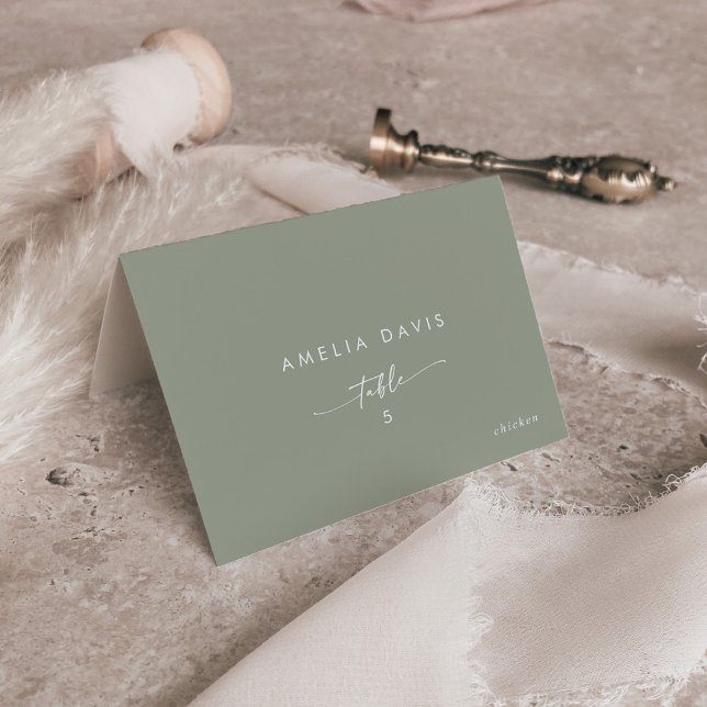 Tarjetas Boho Moda Sage Green Guest Name Place (Subido por el creador)