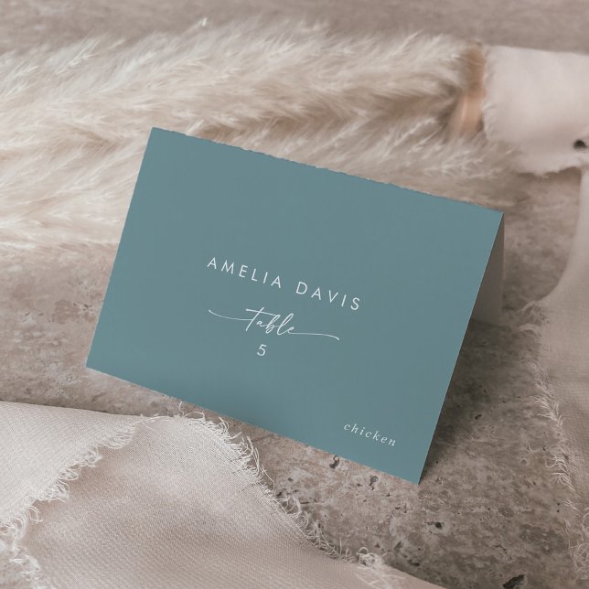 Tarjetas Boho Moda Seafoam Nombre de invitado Verd (Subido por el creador)