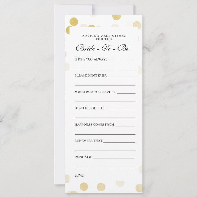 Tarjetas Bridal Shower Advance Purpurina de Reliev (Anverso)