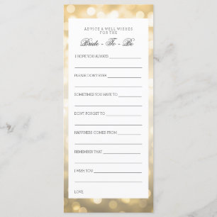 Tarjetas Bridal Shower Advards Gold Purpurinas Luc