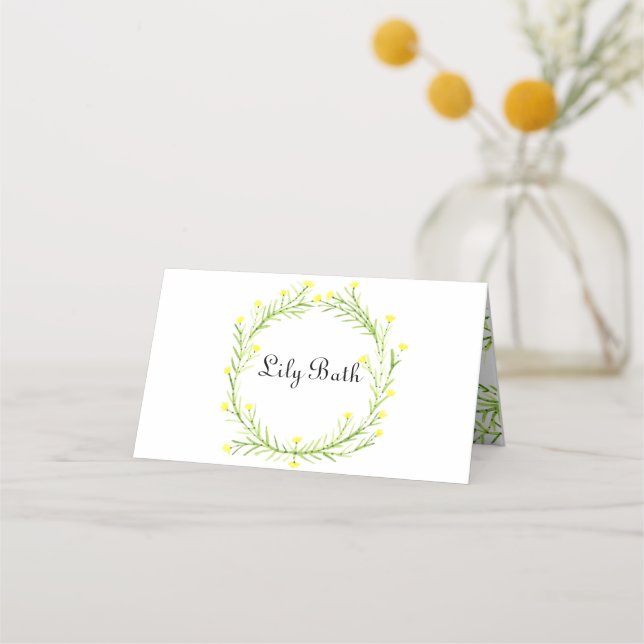 Tarjetas Bridal Shower Floral Wreath Place (Anverso)