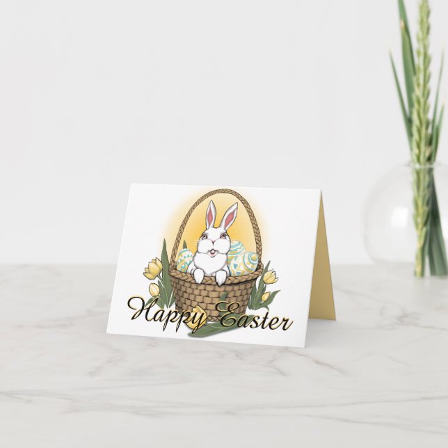 Tarjetas Bunny de Pascua Personalizadas (Anverso)