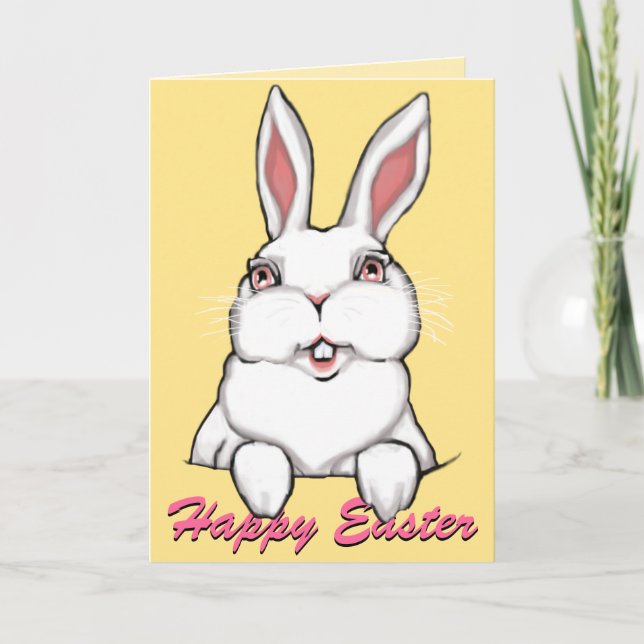 Tarjetas Bunny de Pascua Personalizadas (Anverso)