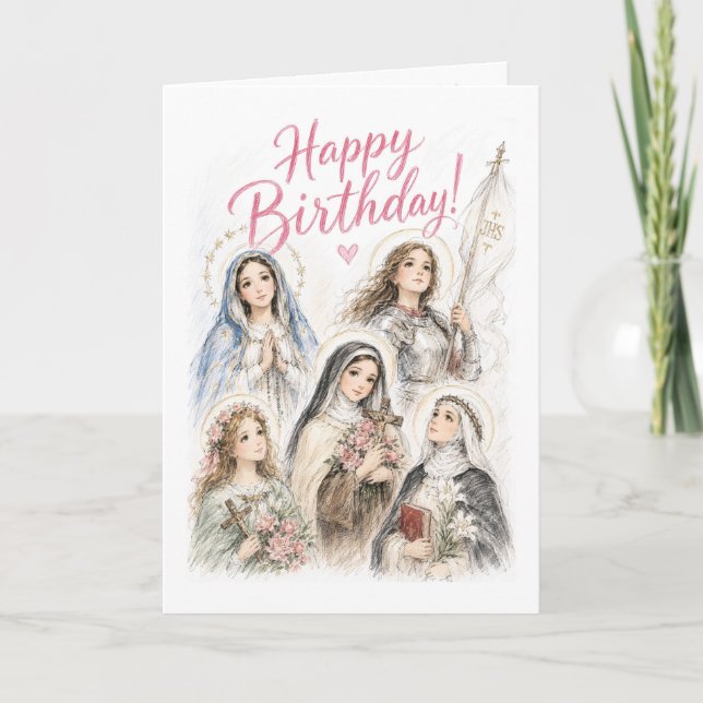 Tarjetas Católicas de Cumpleaños para Princesas Ce (Anverso)