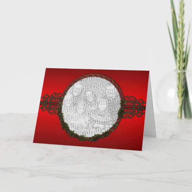 Tarjetas célticas de la foto del navidad (Anverso)