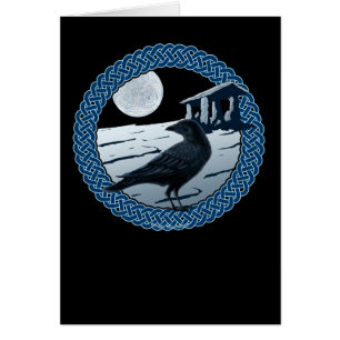 Tarjetas célticas de la luna, del cuervo y del