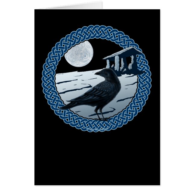 Tarjetas célticas de la luna, del cuervo y del (Frente)