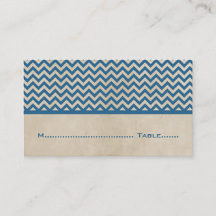 Tarjetas Chevron Place de la Moda Azul