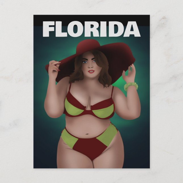 TARJETAS CHICAS DE FLORIDA CURVY BBW ART WOMAN BIK (Anverso)