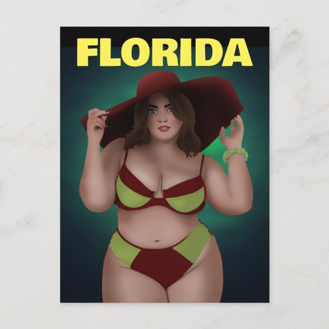 TARJETAS CHICAS DE FLORIDA CURVY BBW ART WOMAN BIK (Anverso)