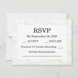 Tarjetas Chinoiserie Sage Green Peony RSVP