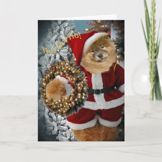 Tarjetas Chow Chow Santa Paws (Anverso)