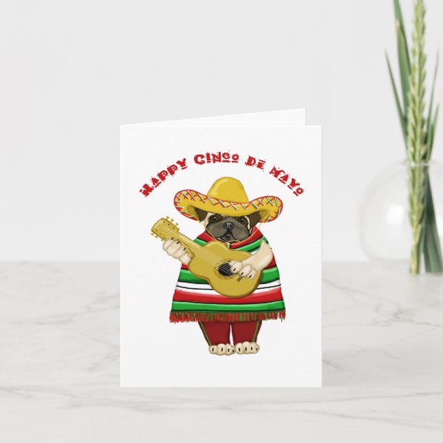 Tarjetas Cinco de Mayo Pug (Anverso)