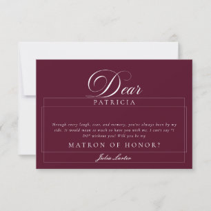 Tarjetas Clásicas de Dama de Honor Marfil Burgundy