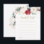 Tarjetas clásicas de lista de deseos con flores do<br><div class="desc">Estas tarjetas clásicas de lista de deseos con flores doradas son la actividad perfecta para una recepción de boda rústica o una despedida de soltera. El diseño presenta flores y bayas blancas, borgoña y doradas de acuarela con follaje verde arreglado en ramos elegantes. Cambia la redacción para adaptarla a cualquier...</div>