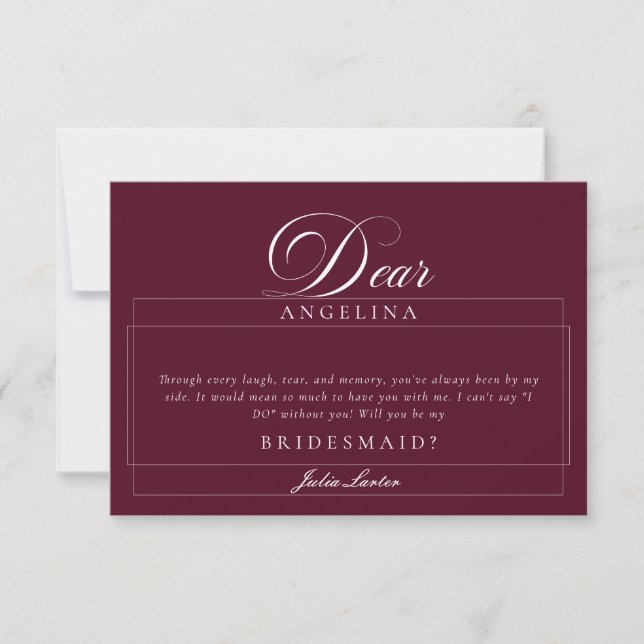 Tarjetas clásicas de marfil de Borgoña para boda y (Anverso)