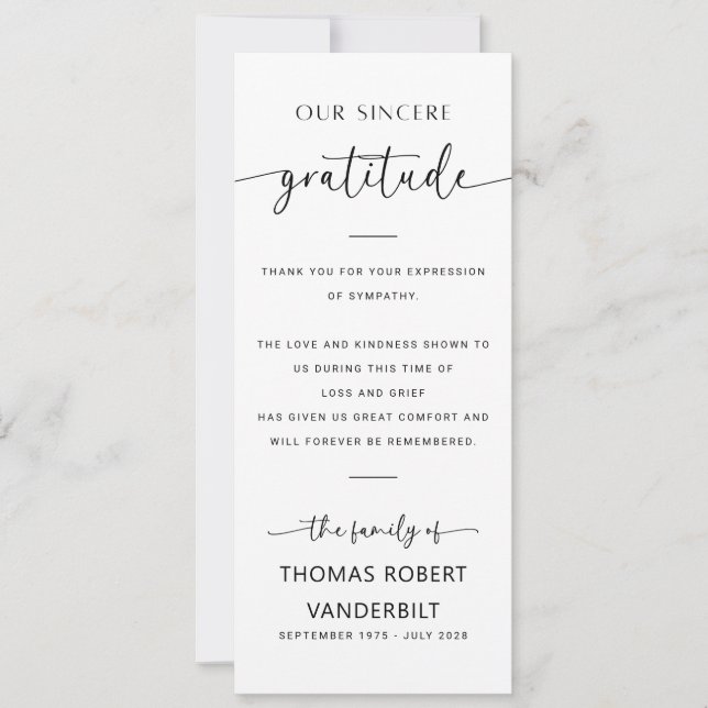 Tarjetas Clásicas Elegantes Minimalistas de Agrade (Anverso)