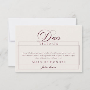Tarjetas Clásicas Ivory Burgundy Maid of Honor