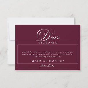 Tarjetas Clásicas Ivory Burgundy Maid of Honor