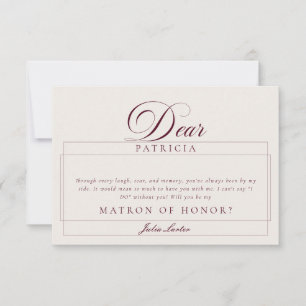 Tarjetas Clásicas Marfil Burgundy para Dama de Hon