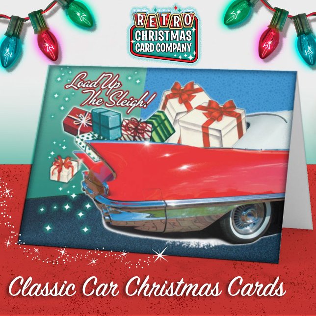 Tarjetas clásicas para Navidades de coches (Classic Car Retro Christmas Cards)