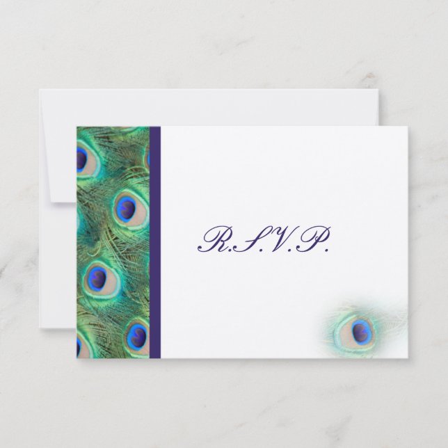 tarjetas cobalt blue peacock rsvp (Anverso)