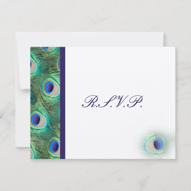 tarjetas cobalt blue peacock rsvp (Anverso)