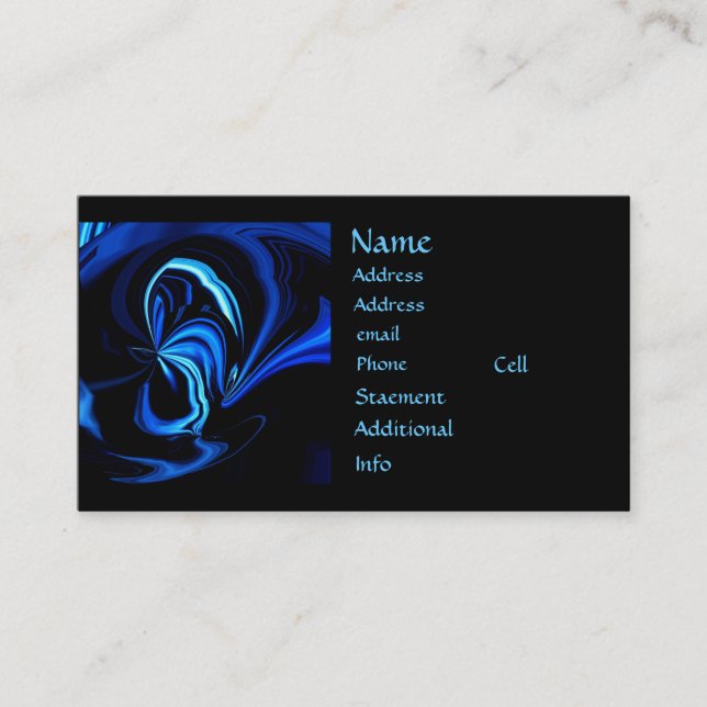 Tarjetas comerciales abstractas de mariposa azul (Anverso)